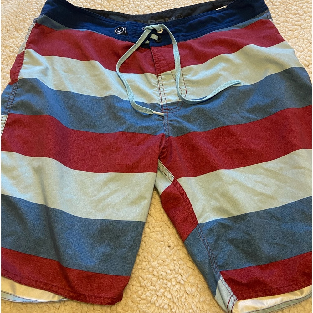 Volcom brand mens board shorts, size 34 waist, 9” length, nice used condition